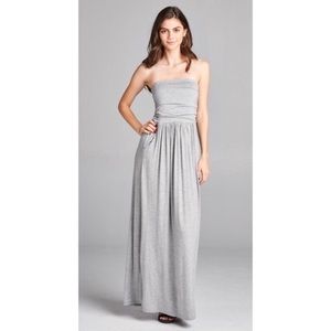 Heather Gray strapless dress